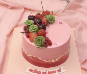 Bánh hoa hồng fondant xanh 18