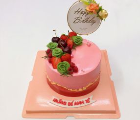 Bánh hoa hồng xanh fondant 16