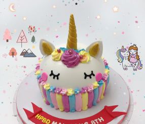 Kỳ lân Unicorn cầu vồng chữ in 16 