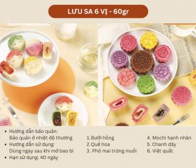 BÁNH TRUNG THU LƯU SA 6 VỊ - 60gr