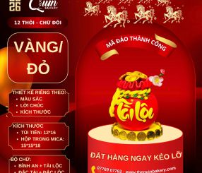 Mã Đáo Thành Công 12 Thỏi-Chữ Đôi Vàng Đỏ