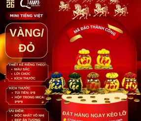 Mã Đáo Thành Công Mini Tiếng Việt Vàng Đỏ