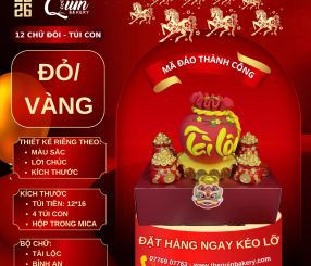 Mã Đáo Thành Công 12 Chữ Đôi-Túi Con Đỏ Vàng