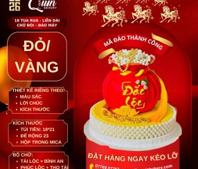 Mã Đáo Thành Công 18 Tua Rua-Liễn Dài-Chữ Đôi-Đào Mây Đỏ Vàng
