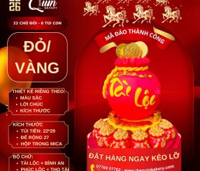 Mã Đáo Thành Công 22 Chữ Đôi-6 Túi Con Đỏ Vàng