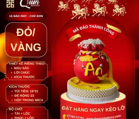 Mã Đáo Thành Công 16 Đào Mây-Chữ Đơn Đỏ Vàng