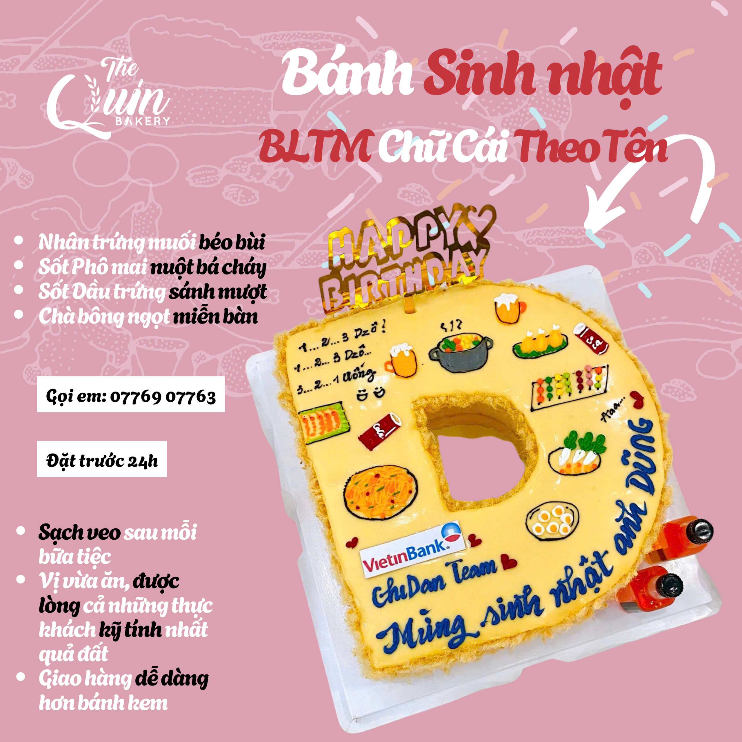 Bánh sinh nhật BLTM Chữ cái theo tên 1