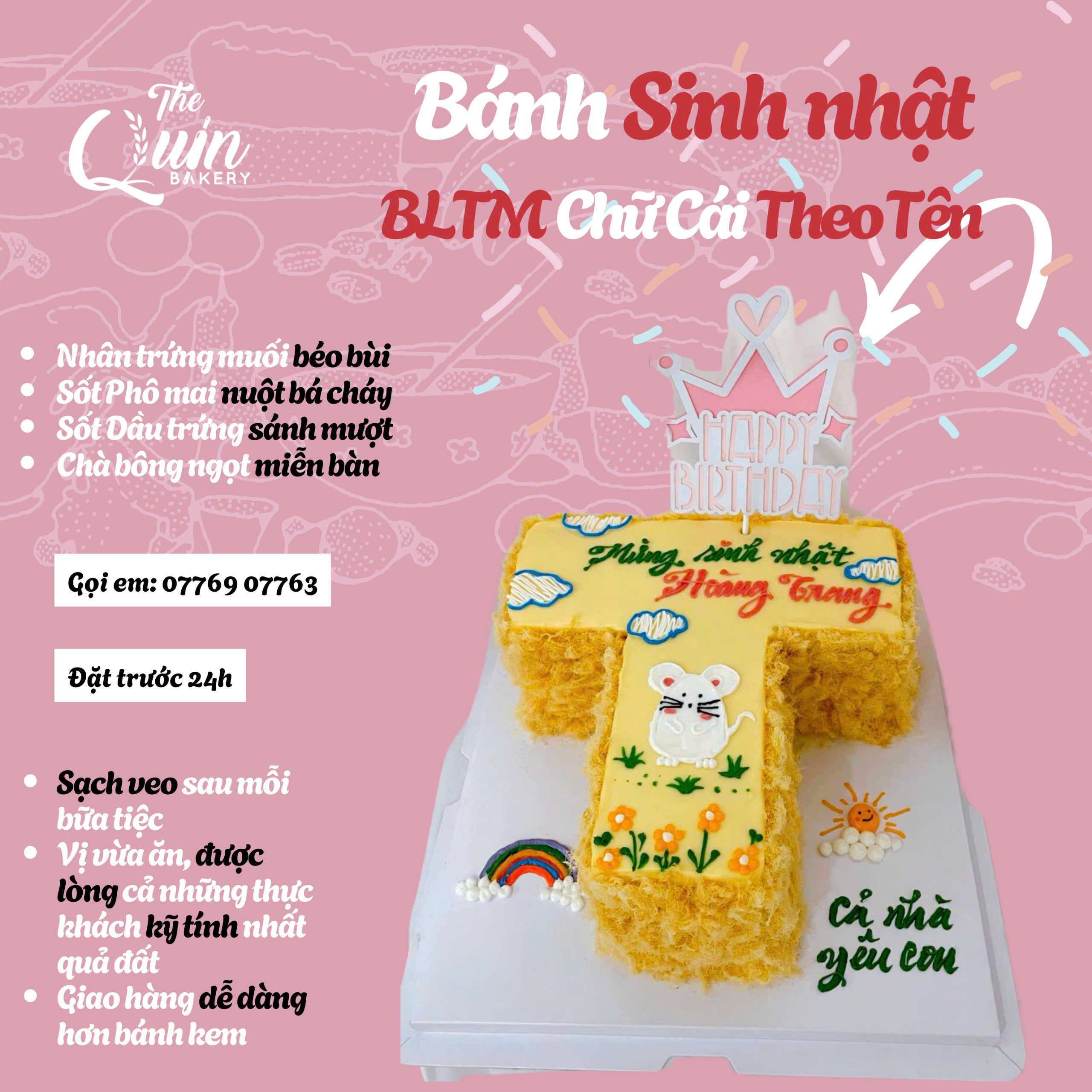 Bánh sinh nhật BLTM Chữ cái theo tên 4