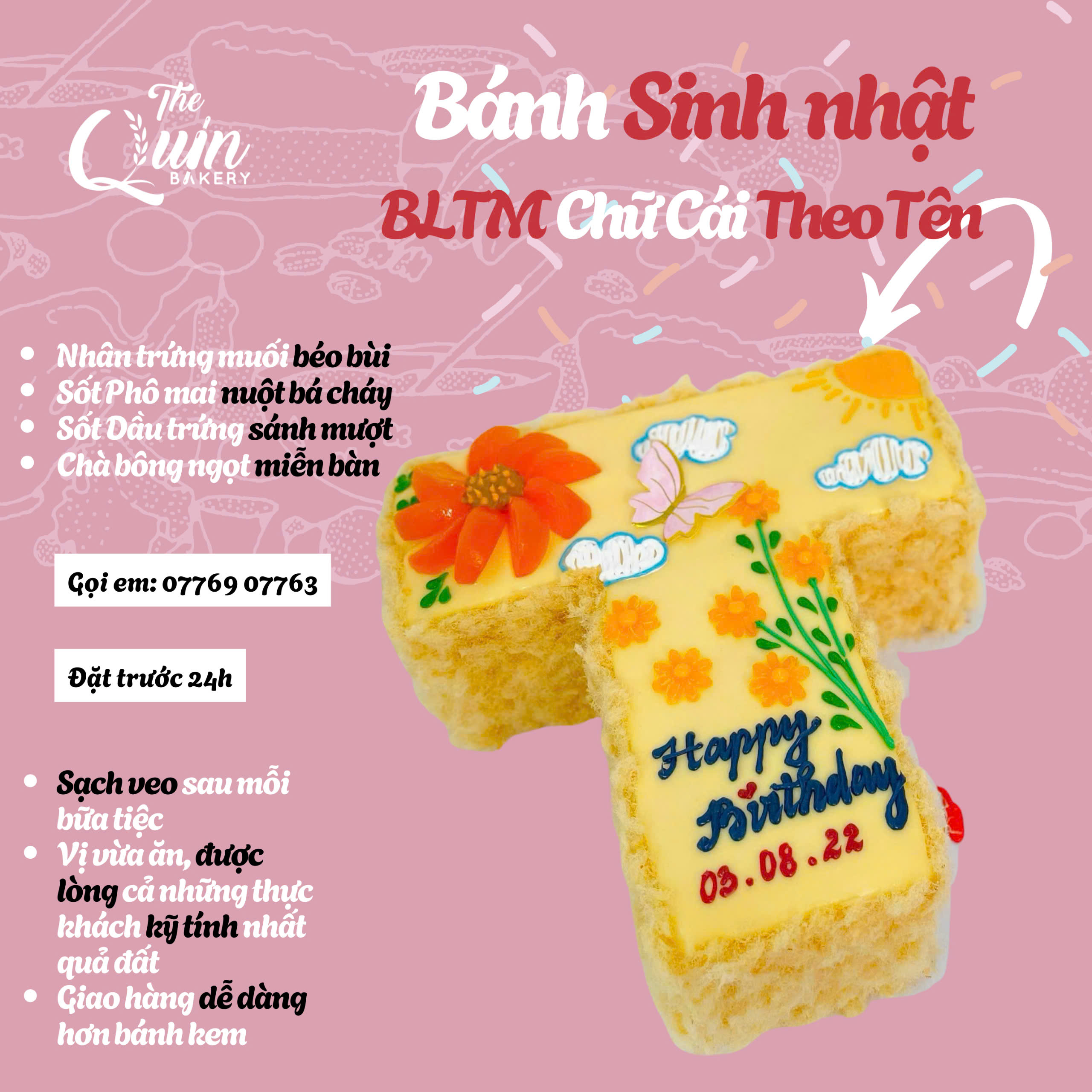 Bánh sinh nhật BLTM Chữ cái theo tên 9