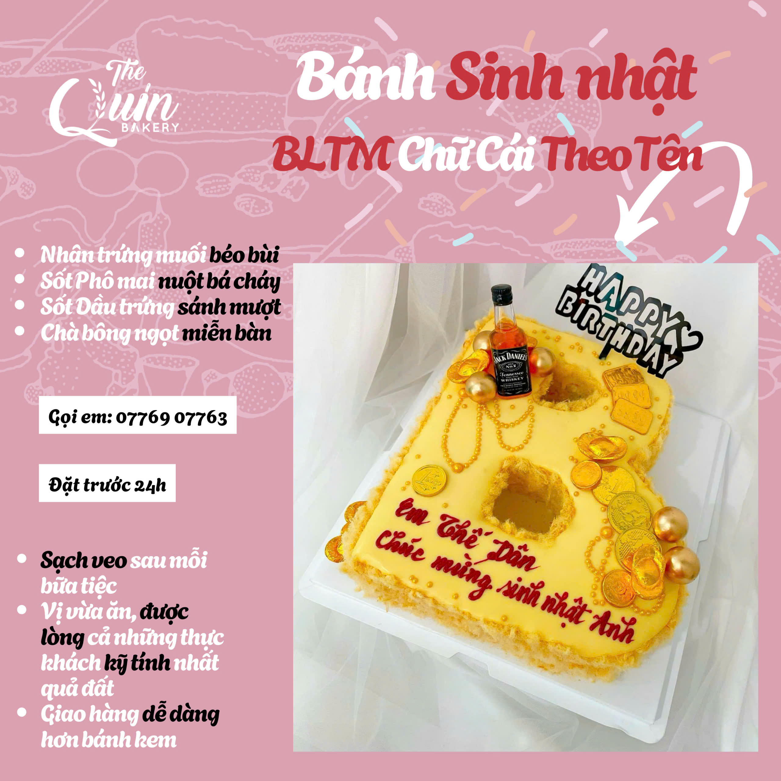 Bánh sinh nhật BLTM Chữ cái theo tên 10